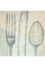 Kitchen Papers Cake Vintage Kitchen Towel Knife Fork Spoon 24x30