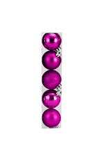 Kurt Adler Christmas Shatterproof Ball Ornament 60MM Set of 5 Pink