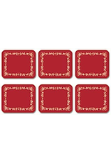 Jason Christmas Hardboard Placemats Red W White Holly Berry Set of 4