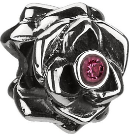 Chamilia Flower Charm Sterling Silver w CZ Stone JA-41 Bead