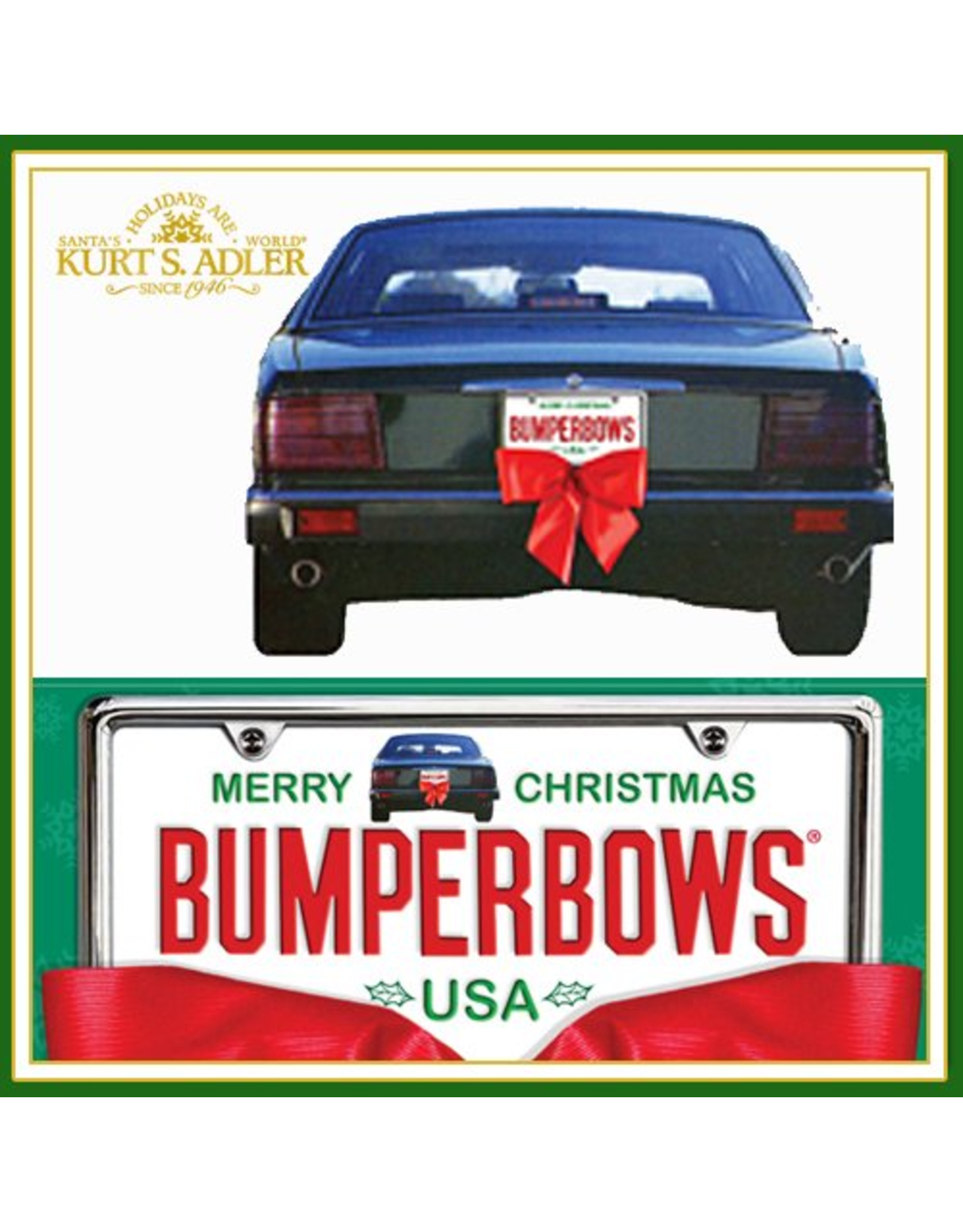 Kurt Adler Christmas Car Bow Automobile Car Bumper Bow