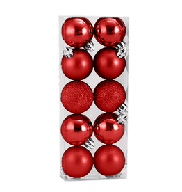 Kurt Adler Christmas Shatterproof Ball Ornaments 30MM Red