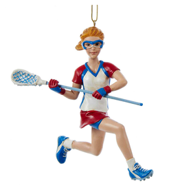 Kurt Adler Lacrosse Player Girl Ornament