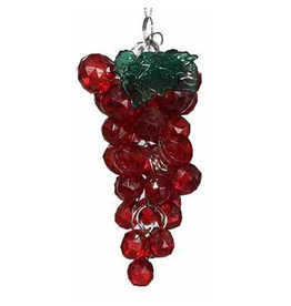 Kurt Adler Beaded Acrylic Wine Grapes Ornaments Red