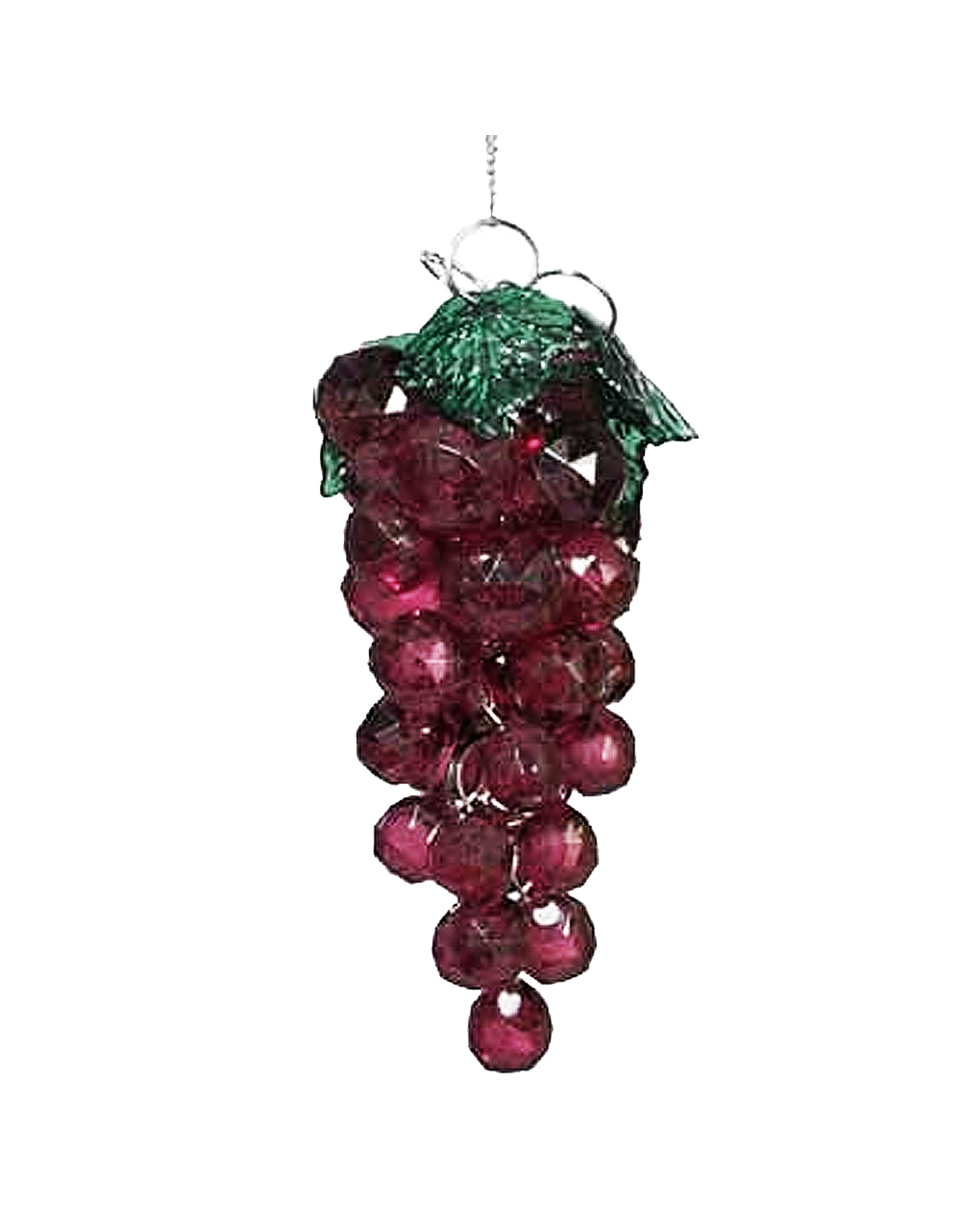 Kurt Adler Beaded Acrylic Wine Grapes Ornaments Burgundy Purple