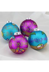 Kurt Adler Beach Design Glass Christmas Ball Ornaments Set 4 80MM