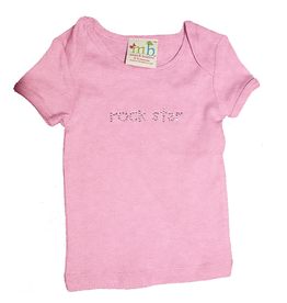 Mama and Bambino Infant Baby Tee with Rhinestone Bling T-Shirt Rock Star Pink Tee