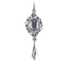 Kurt Adler Gem Drop Ornament Silver Oval -A