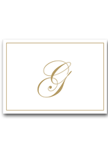 Caspari Gold Embossed Initial Note Cards Letter G Boxed Set of 8