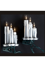 Kurt Adler Silver Triple Candle Light Set