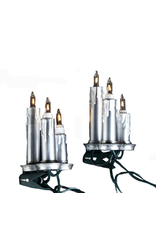 Kurt Adler Silver Triple Candle Light Set