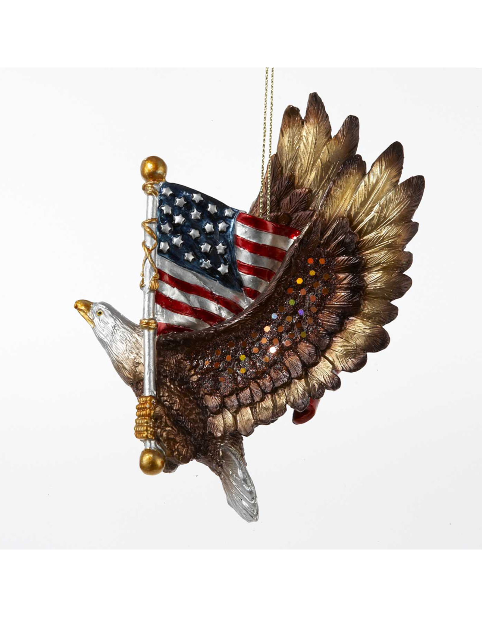 Kurt Adler Patriotic Eagle wi American Flag Ornament