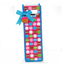 Mud Pie Happy Birthday Wine Bottle Bag - Blue