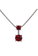 Annaleece Necklace Sweet Ruby Rhodium Pendant with Ruby Crystals