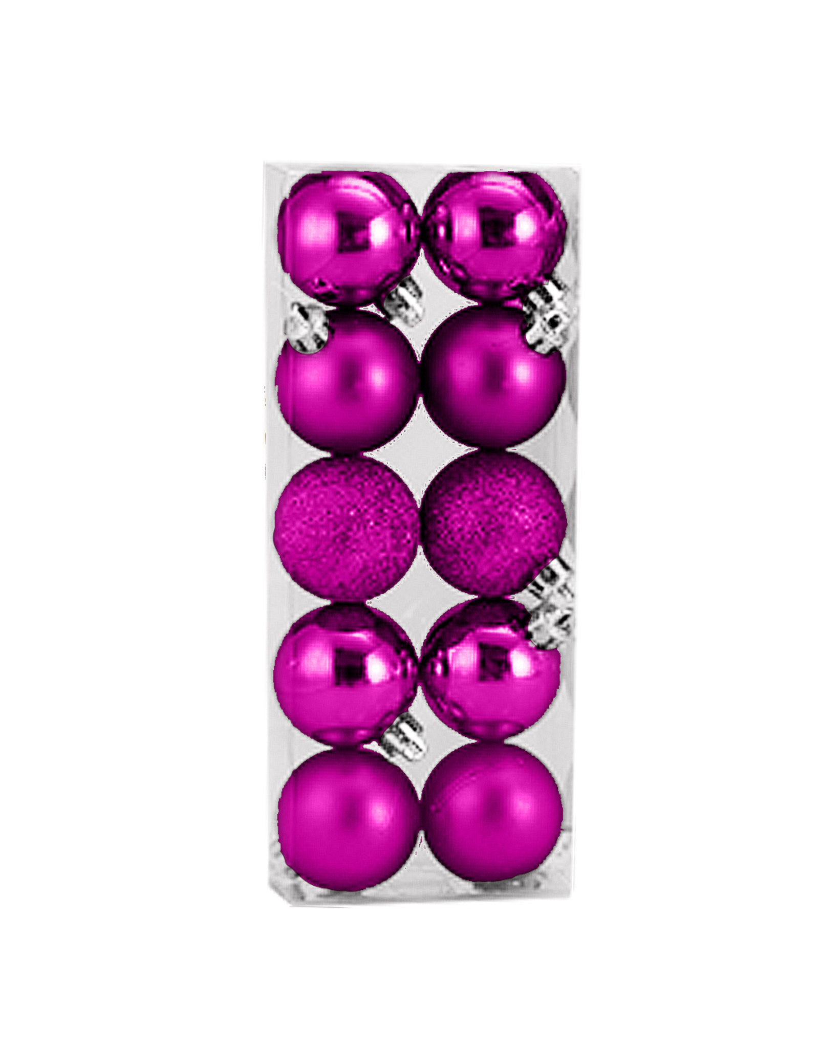 Kurt Adler Christmas Shatterproof Ball Ornaments 30MM Fuchsia