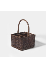 Department 56 Wicker Basket 4  Compartment Caddy 11.75X11X17