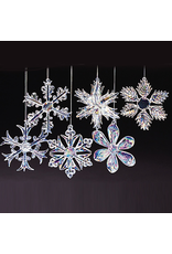 Kurt Adler Crystal Iridescent Snowflake Ornaments Christmas Set of 12