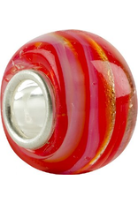 Chamilia Charm Murano Glass Bead O-17 Spiral Red