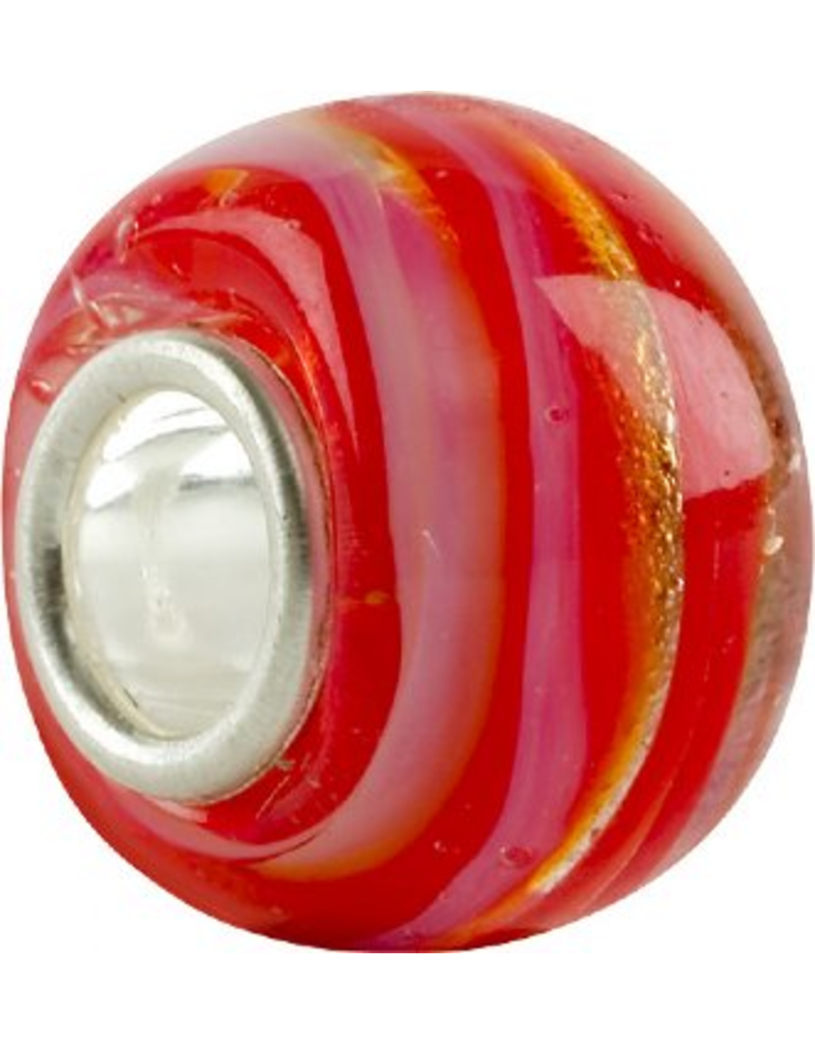 Chamilia Charm Murano Glass Bead O-17 Spiral Red