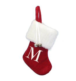 Kurt Adler Monogrammed Initial Letter M Miniature Stocking