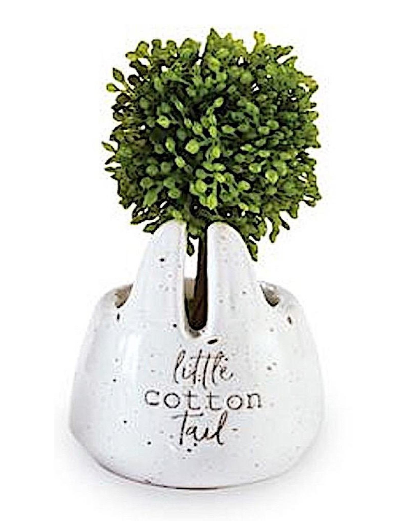 Mud Pie Faux Boxwood Topiary In Mini Bunny Pot W Little Cotton Tail
