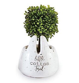 Mud Pie Faux Boxwood Topiary In Mini Bunny Pot W Little Cotton Tail