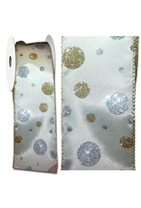 Ribbon Gold n Silver Glitter Dot Strike Ribbon