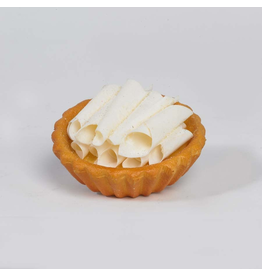 K&K Interiors Fake Display Food 10204B Small White Chocolate Chip Tart 4 in.