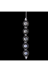 Kurt Adler Black and Silver Gemstone Ornament Round -C