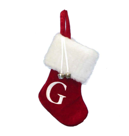 Kurt Adler Monogrammed Initial Letter G Miniature Stocking