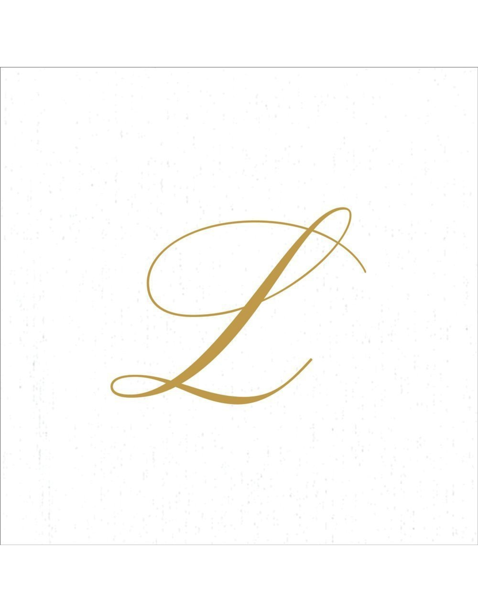 White Pearl Paper Linen Cocktail Napkins Initial L 30pk Digs N Gifts