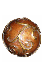 Serpentine Sphere II Rust-Burnt Orange w Gold 6 Inch DIA