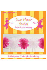 Tissue Flower Garland 84L inches Magenta by Party Partners