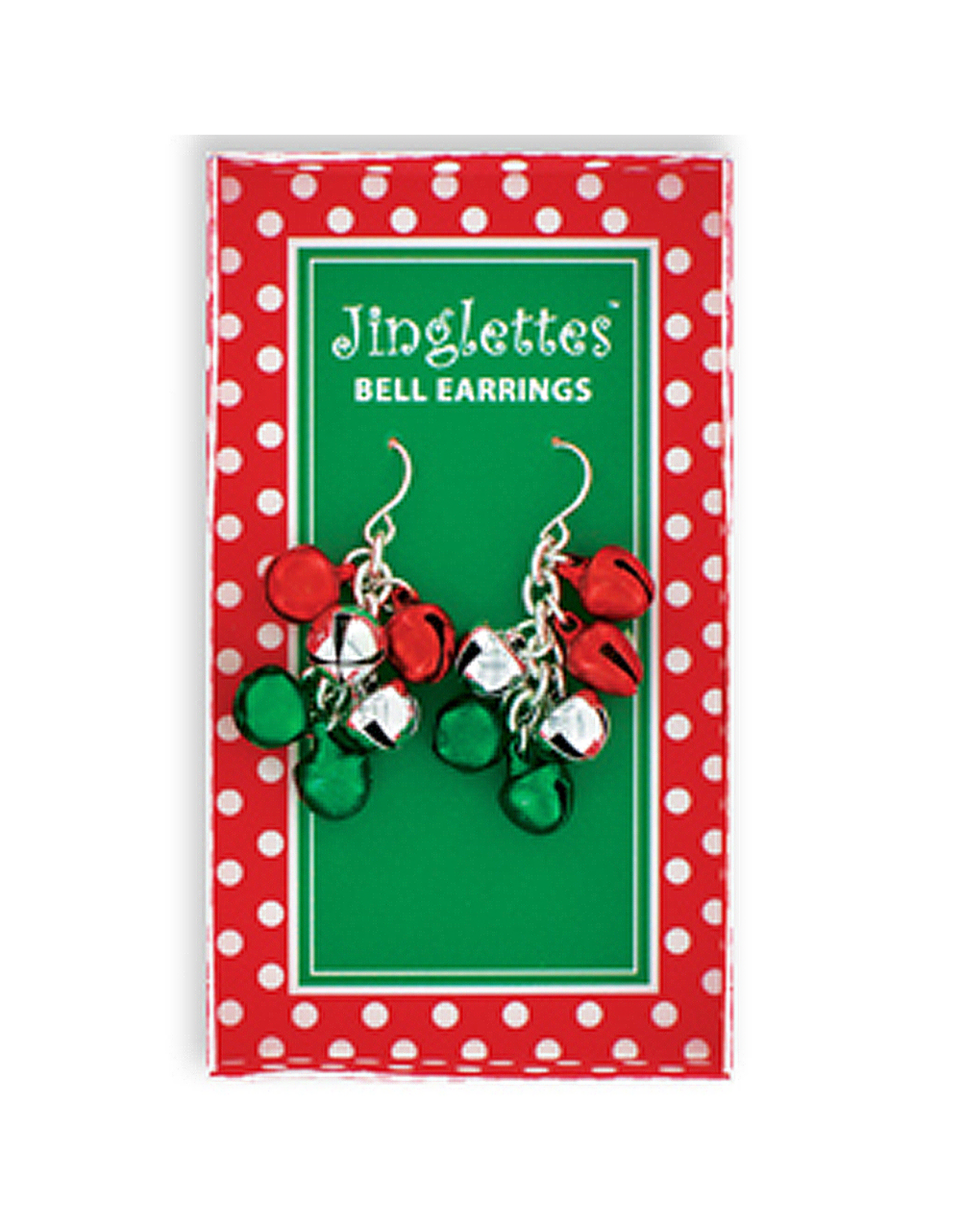 DMM Gifts Christmas Jingle Bell Earrings - Red Green Silver
