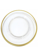 Caspari Acrylic Charger Dinner Plate Clear w Gold Rim