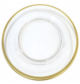 Caspari Acrylic Charger Dinner Plate Clear w Gold Rim