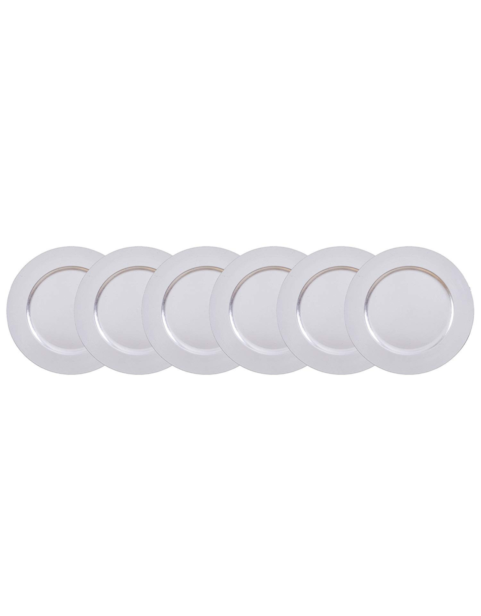 Darice Charger Plates Pack of 6 Plastic Metallic Silver Chargers