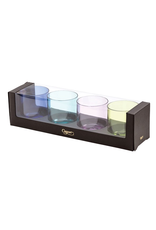 Caspari Acrylic 14oz On The Rocks Highball Giftset of 4 Jewel Tones