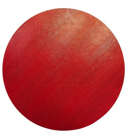 Caspari Placemats Round Felt-Backed Snakeskin Placemat In Crimson