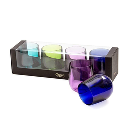 Caspari Acrylic 12oz Tumblers Giftset of 4 Shatter Resistant Jewel Tones