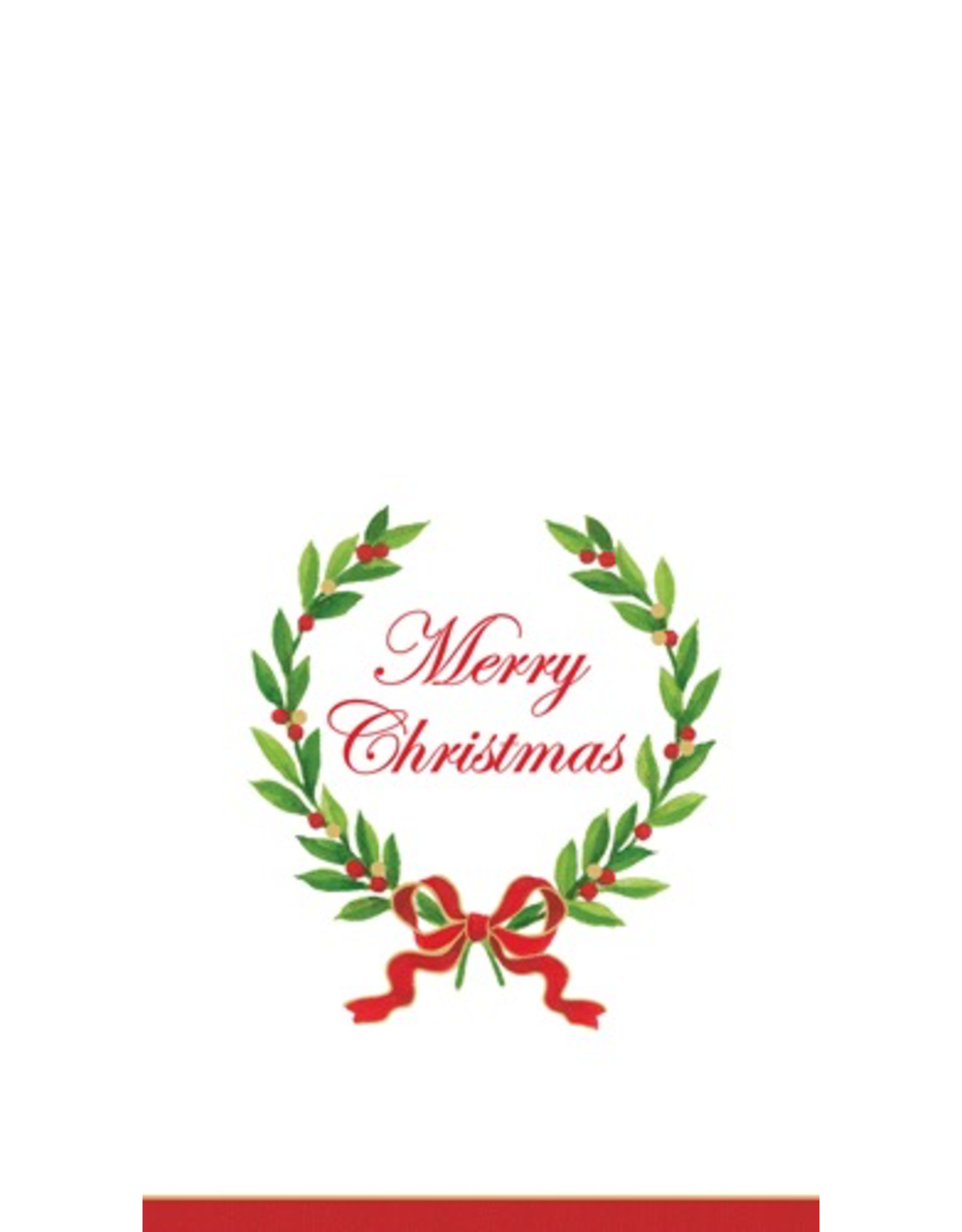 Caspari Merry Christmas Paper Guest Towel Napkins 15pk Laurel Wreath