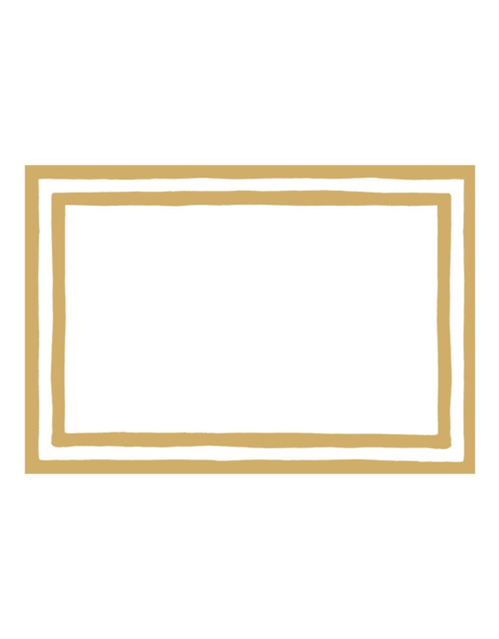 Caspari Table Place Cards 8pk Stripe Border Gold Foil