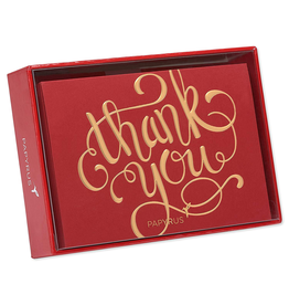PAPYRUS® Papyrus Boxed Cards Thank You Gold Foil on Red 12pk