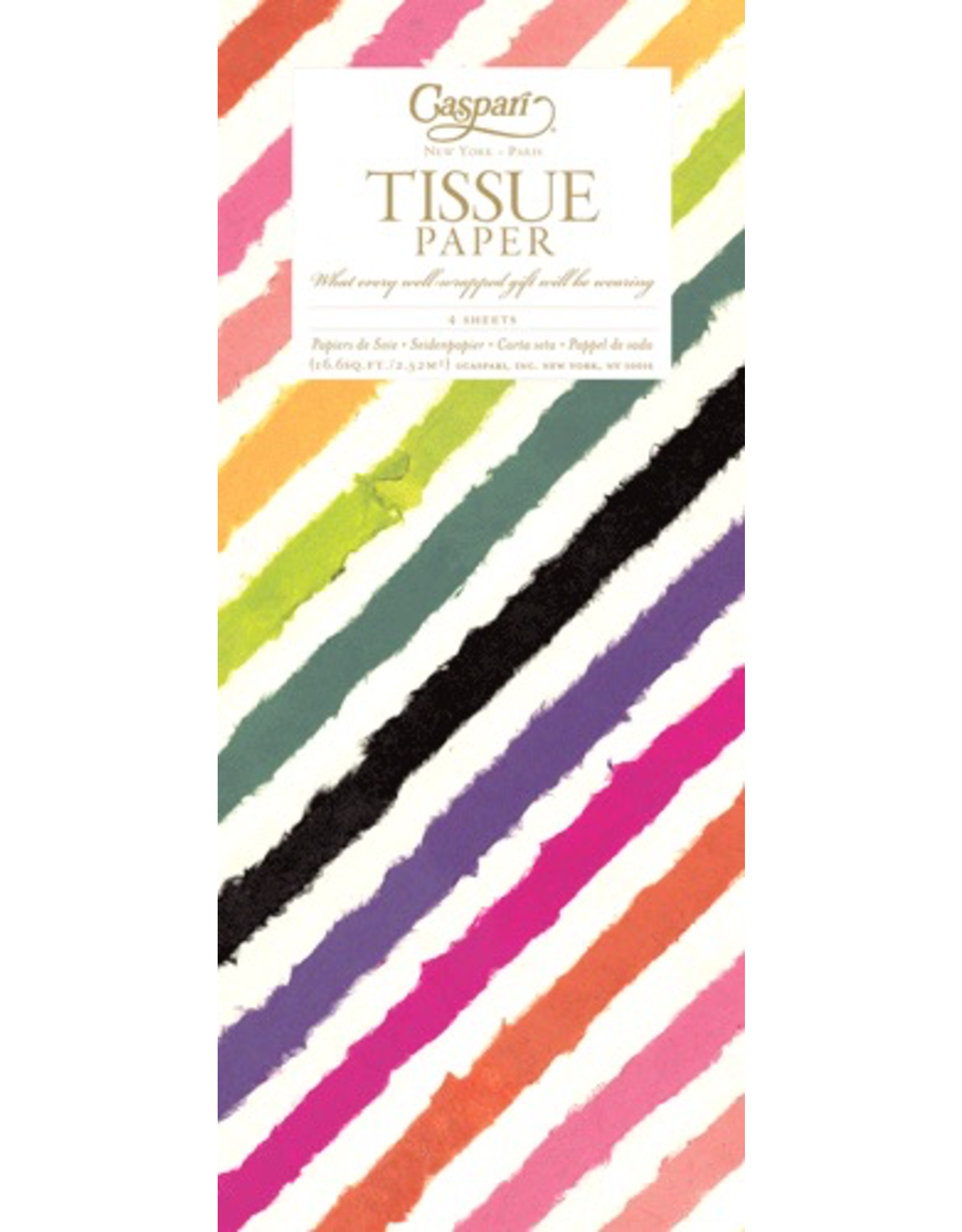 Caspari Gift Tissue Paper 4 Sheets Rainbow Stripe