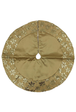 Kurt Adler Mini Christmas Tree Skirt 20in Satin w Sequin Snowflakes-Gold