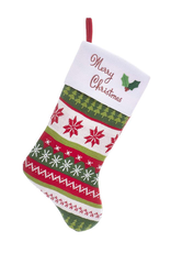 Kurt Adler Christmas Stocking Knitted w Merry Christmas 20.5 inch -A