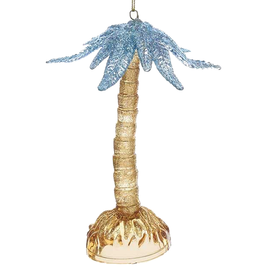 Kurt Adler Acrylic Palm Tree Christmas Ornament 5.5 inch - Blue