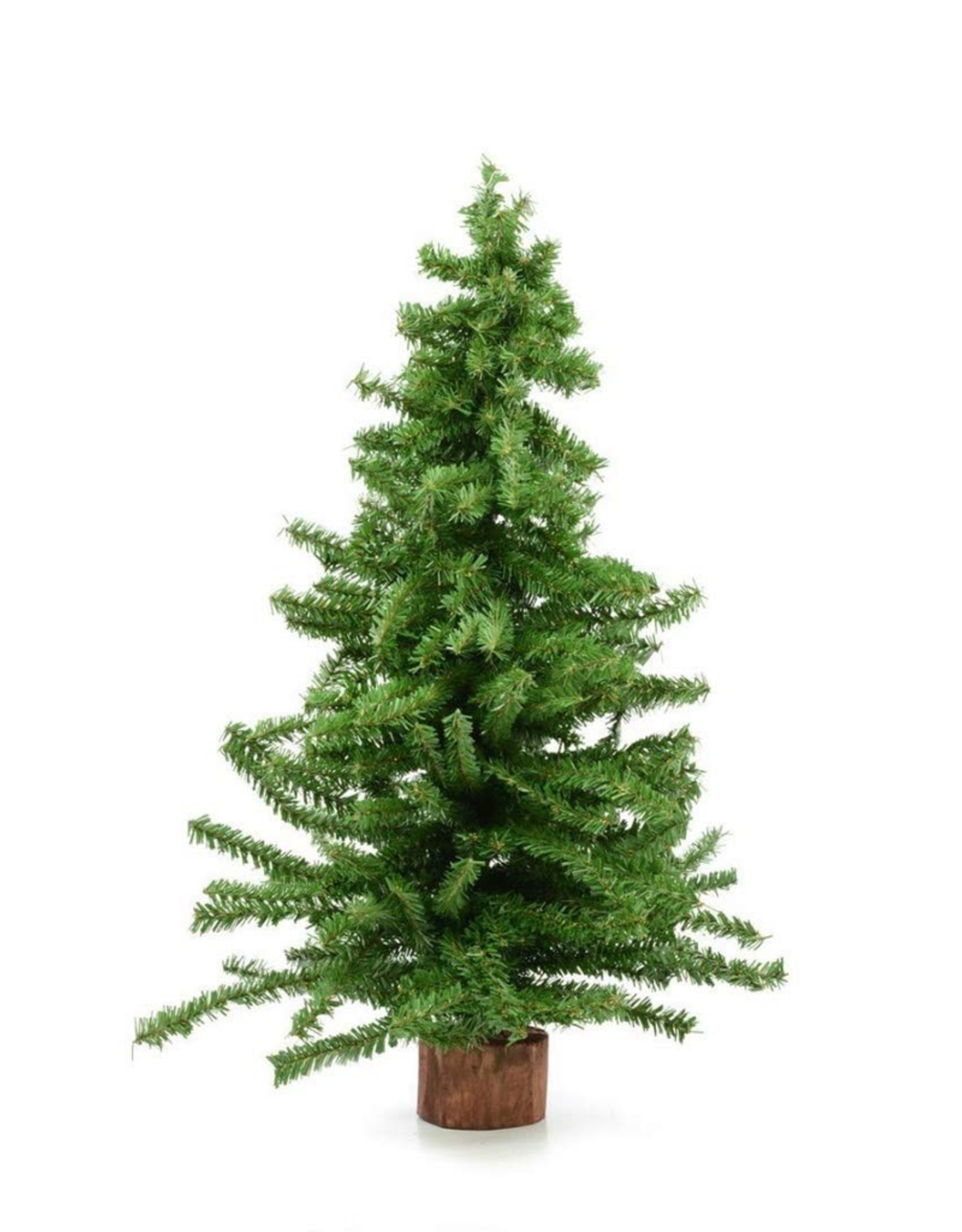 Kurt Adler Christmas Tree 24 inch Mini Pine w Round Wooden Base in Burlap