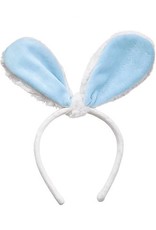 Mud Pie Bunny Ears Headband - White w Blue Velour