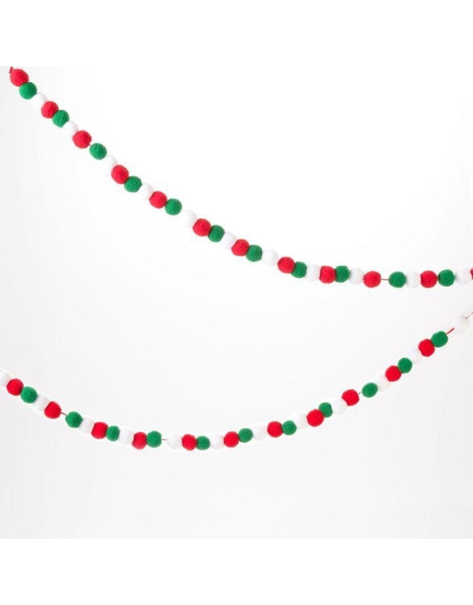 PAPYRUS® Holiday Pom Poms Banner Red White Green 79 inch